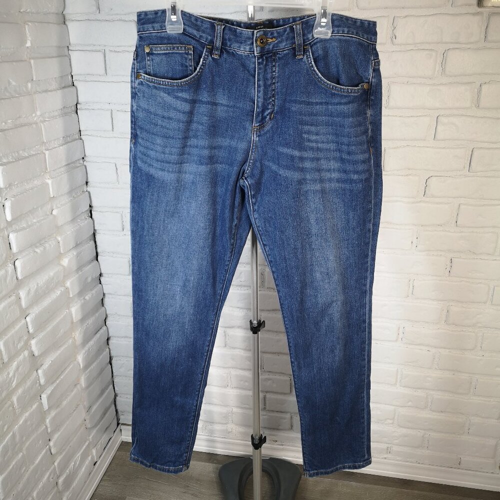 RW&CO. Men's Size 34/32 Medium Wash Zipper & Button Closure Slim Fit Blue Jeans
